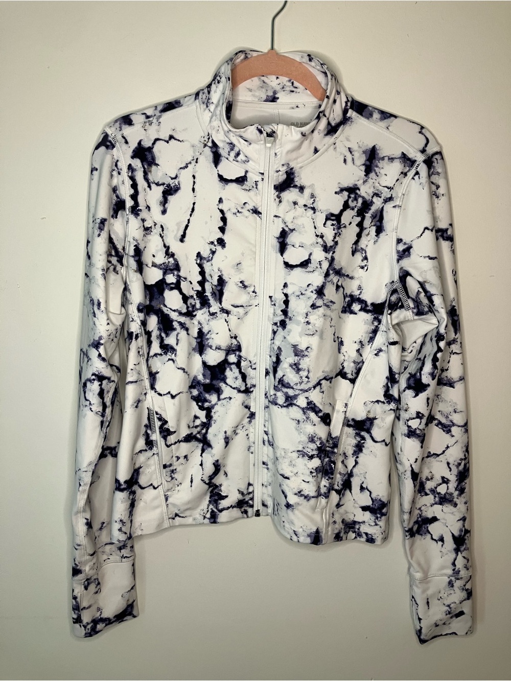 Old Navy Active Medium | Marble Print Zip-Up Athletic Jacket